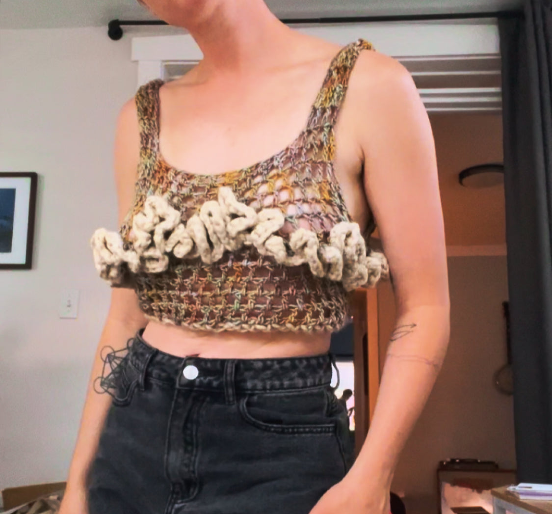 Reversible Ruffle Crop Top