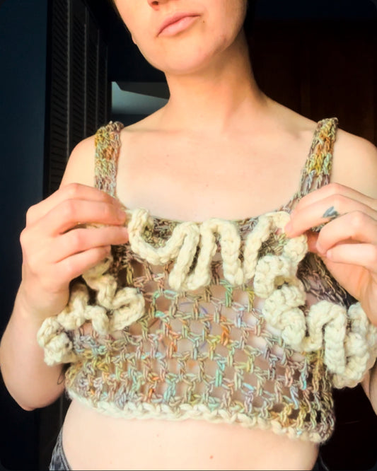 Reversible Ruffle Crop Top